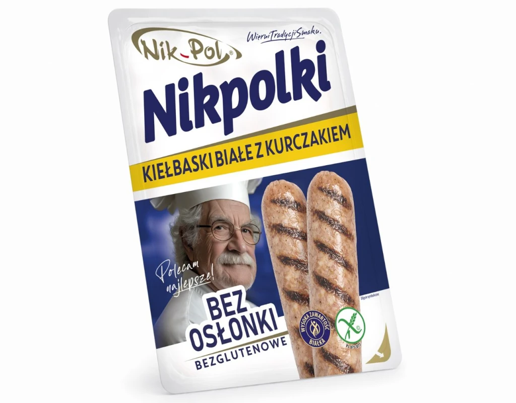 NIKPOLKI KIEŁBASKI BIAŁE Z KURCZAKIEM 310g